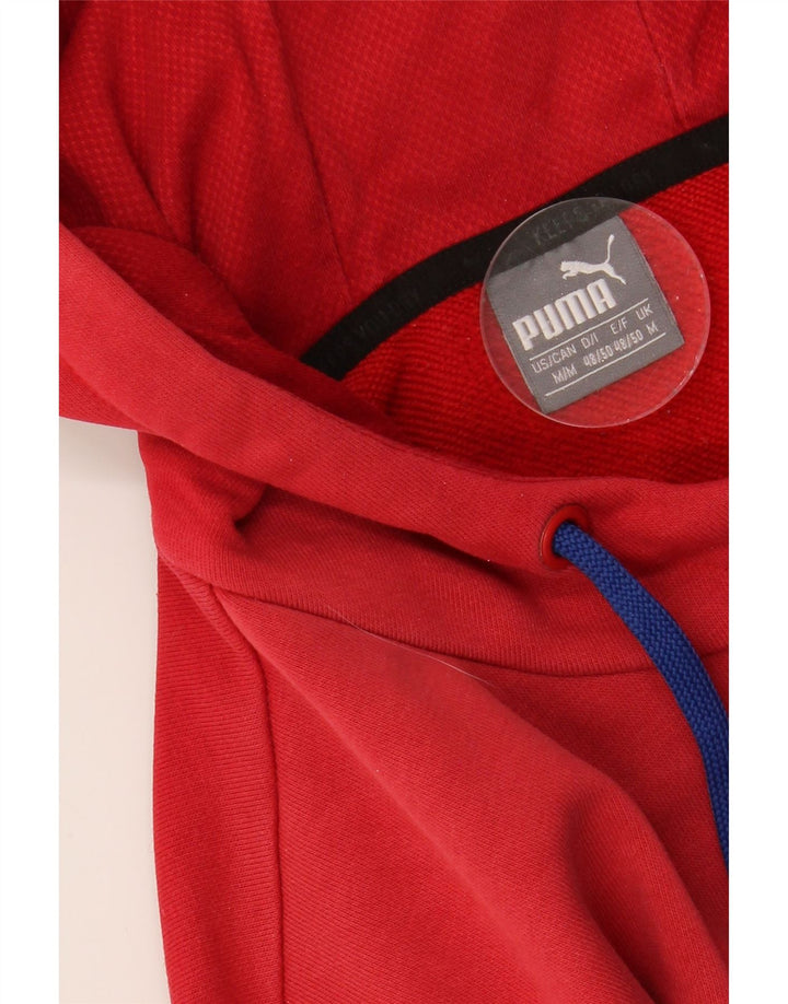PUMA Mens Graphic Hoodie Jumper Medium Red Cotton Vintage Puma and Second-Hand Puma from Messina Hembry 