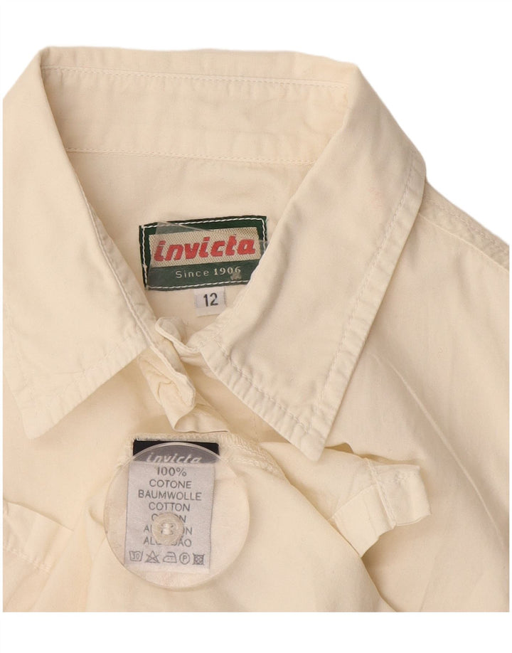 Invicta Womens Sleeveless Shirt UK 12 Medium White Cotton