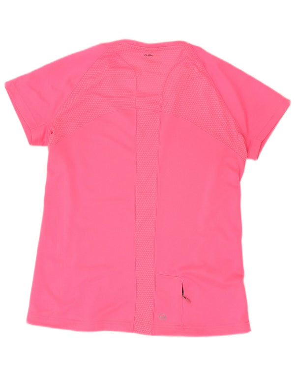 Adidas Womens Climacool T-Shirt Top UK 12 Medium Pink Polyester