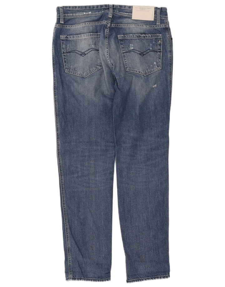 REPLAY Womens Distressed Slim Jeans W29 L30 Blue