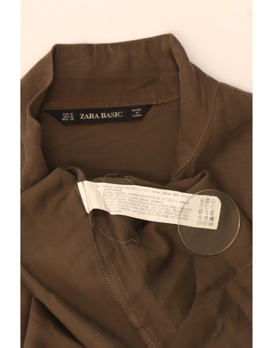 Zara Chaqueta utilitaria para mujer UK 44 Viscosa caqui mediana