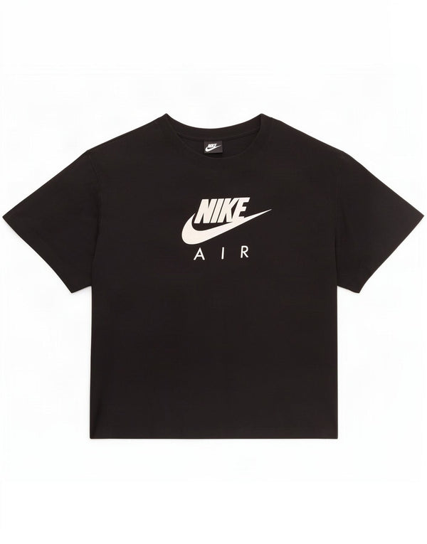 Nike Womens Graphic T-Shirt Top UK 14 Medium Black Cotton