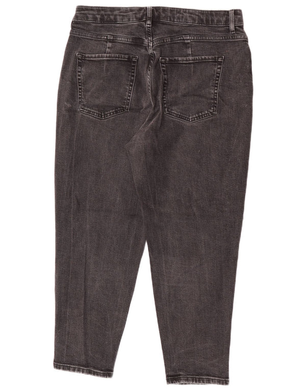 Marks & Spencer Womens Mom Tapered Cropped Jeans UK 14 Large W32 L25 Grey