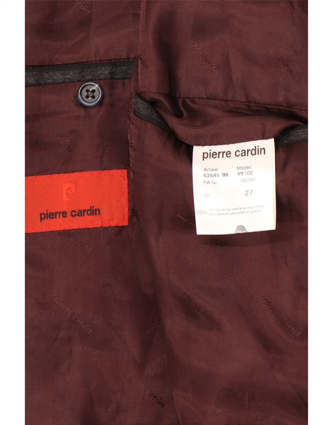 Pierre Cardin Herren-Blazer mit 2 Knöpfen, UK 40, große graue Nadelstreifenwolle