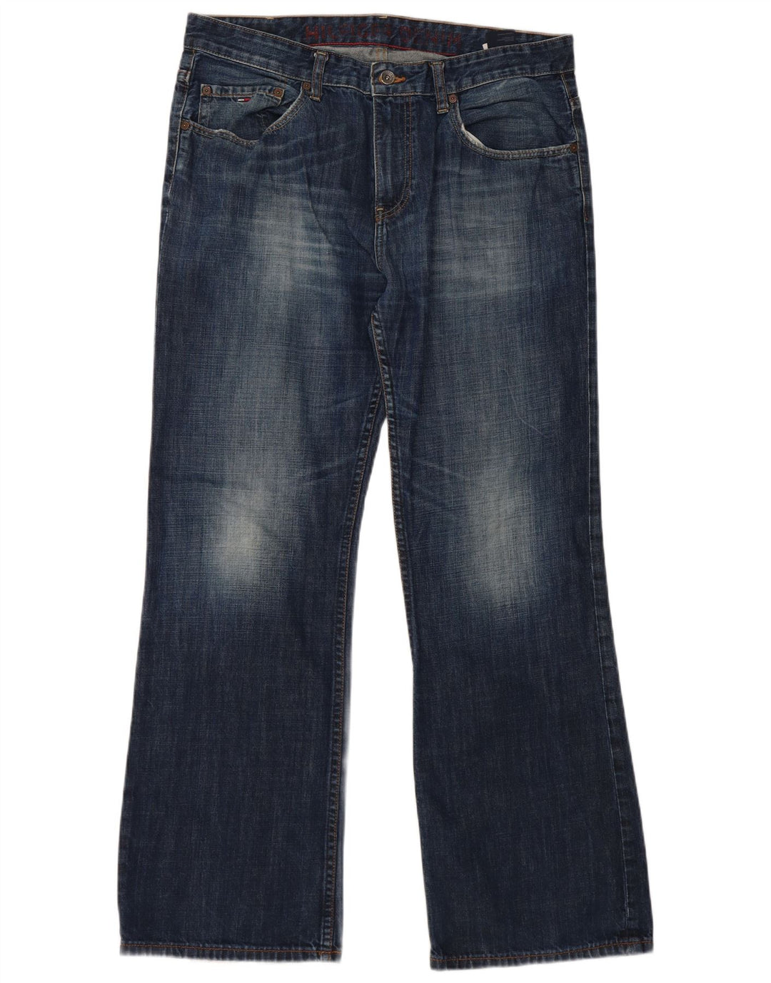 Tommy Hilfiger Mens Bootcut Jeans W36 L32 Navy Blue Cotton