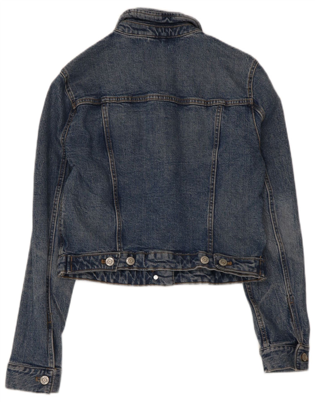Zara Womens Crop Denim Jacket UK 10 Small Blue