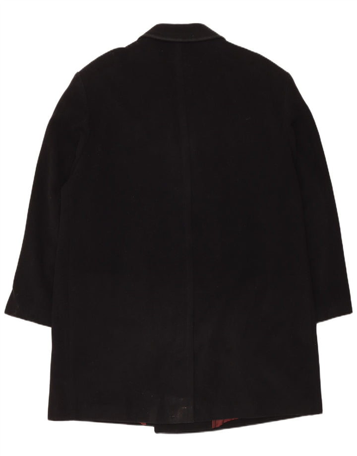 BENETTON Mens Double Breasted Coat UK 44 2XL Black