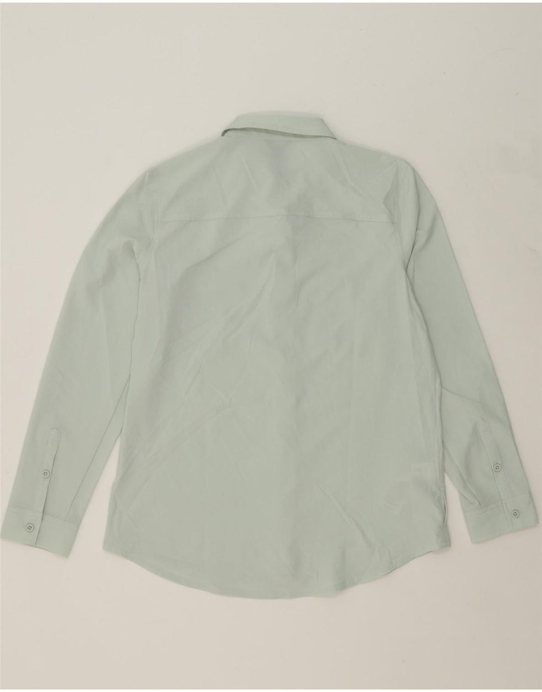 EDDIE BAUER Womens Classic Fit Shirt UK 10 Small Green Polyester Vintage Eddie Bauer and Second-Hand Eddie Bauer from Messina Hembry 