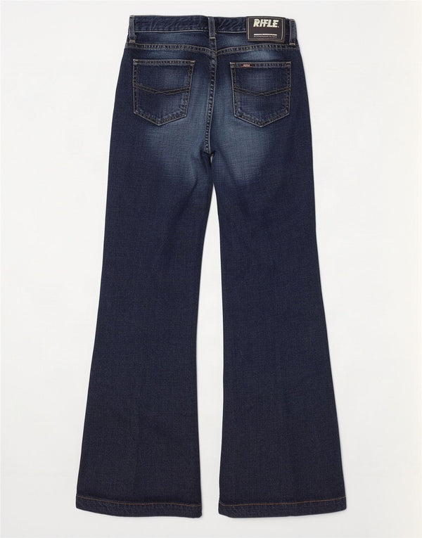 Rifle Womens Acid Wash Flared Jeans W27 L30 Blaue Baumwolle