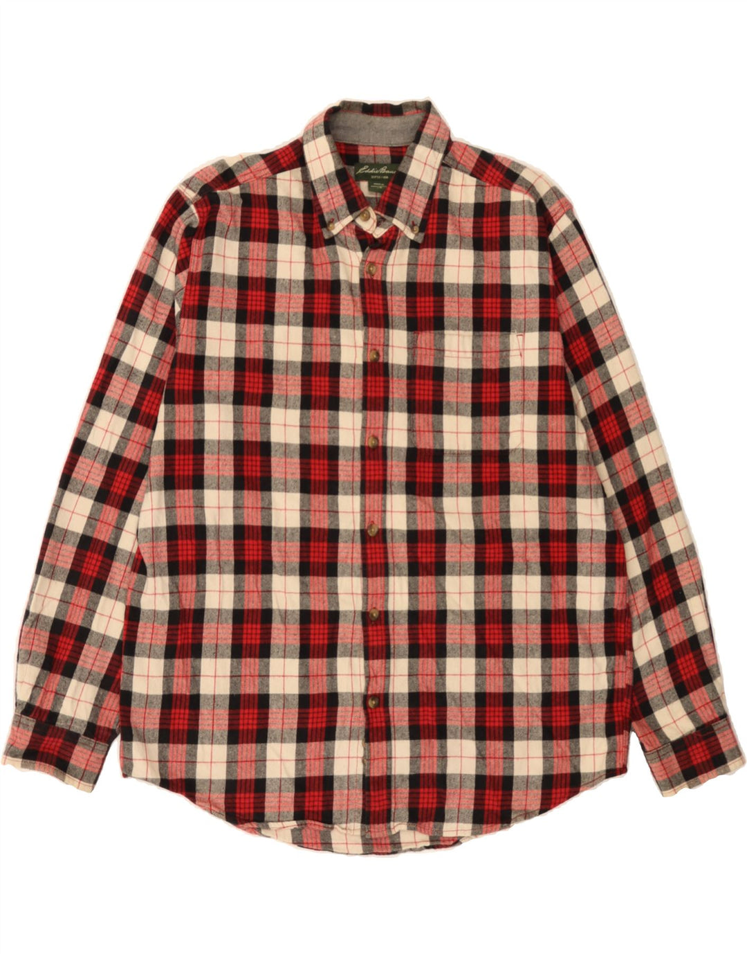 EDDIE BAUER Mens Seattle Flannel Shirt Large Red Check Cotton Vintage Eddie Bauer and Second-Hand Eddie Bauer from Messina Hembry 