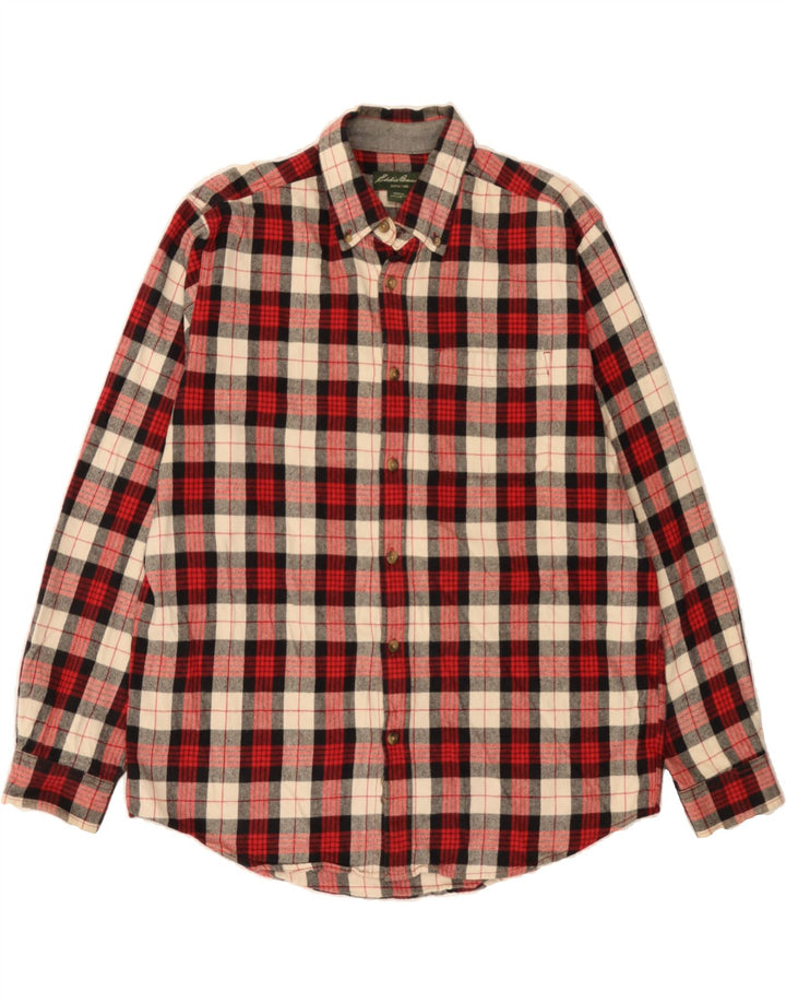 EDDIE BAUER Mens Seattle Flannel Shirt Large Red Check Cotton Vintage Eddie Bauer and Second-Hand Eddie Bauer from Messina Hembry 