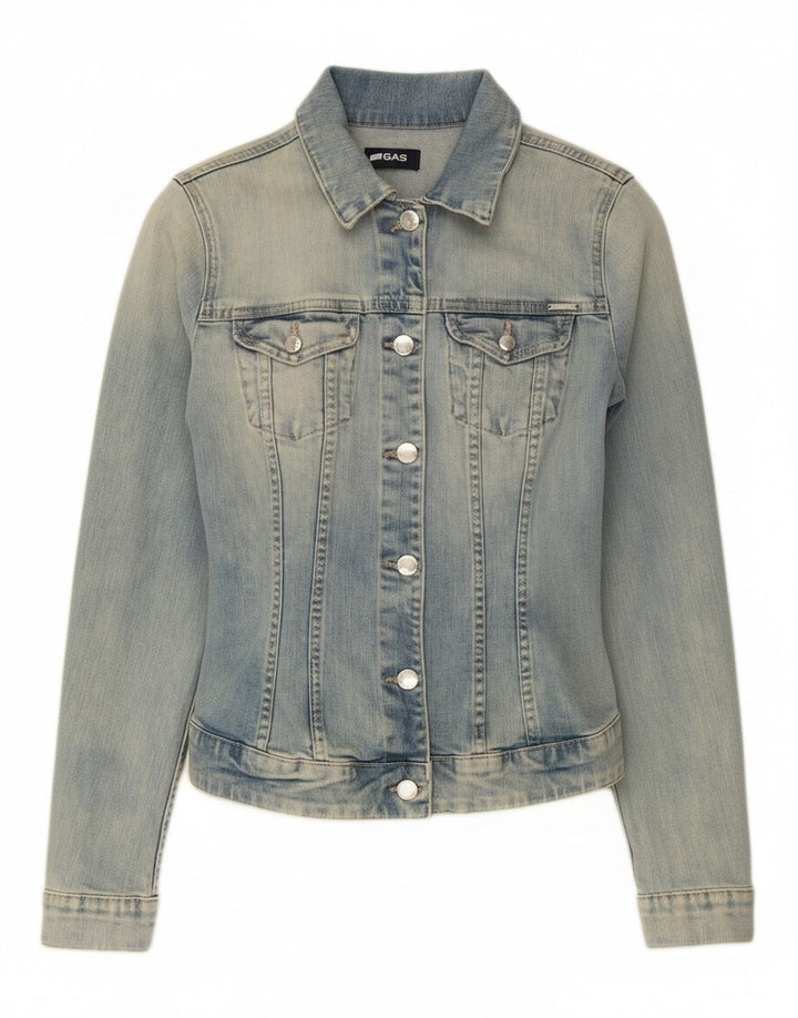 GAS Womens Denim Jacket UK 10 Small Blue Cotton