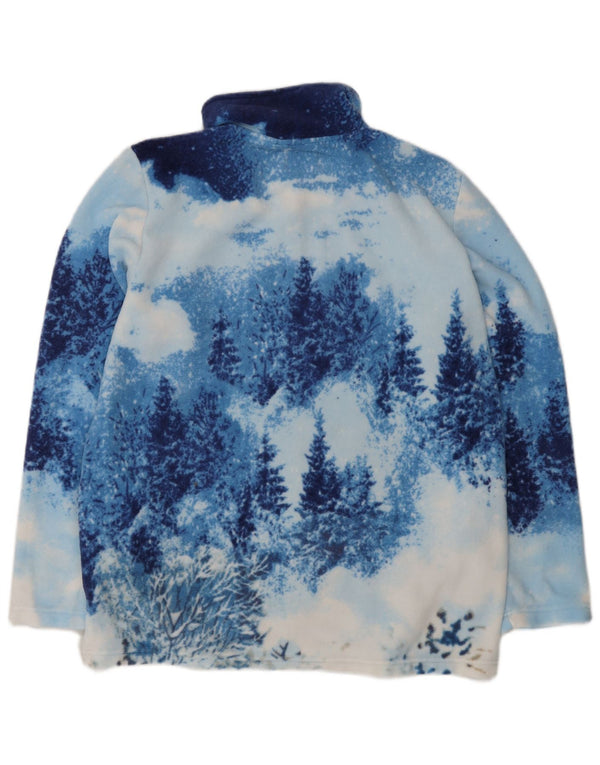 Vintage Womens Graphic Fleece Jacket UK 16/18 Large Blue Animal Print