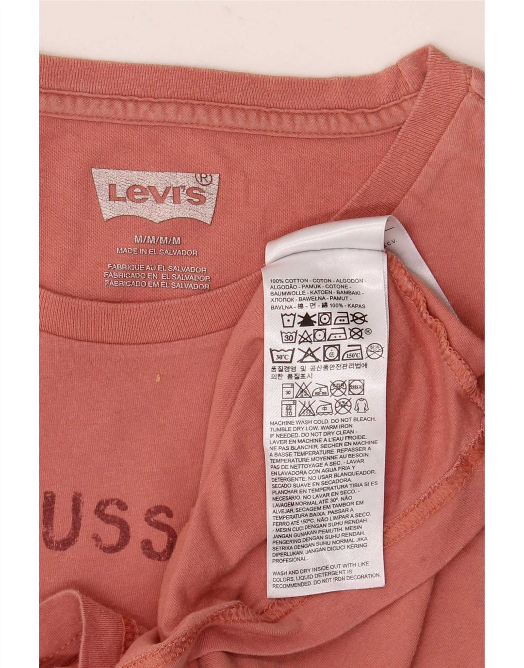 Levi's Mens Graphic T-Shirt Top Medium Pink Cotton
