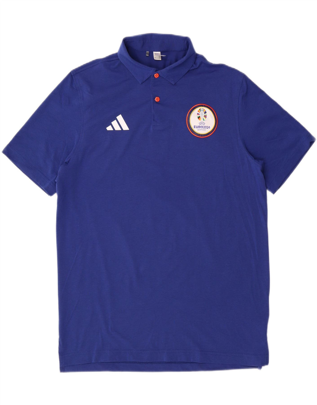 ADIDAS Mens UEFA Champions League Polo Shirt Medium Blue Polyester Vintage Adidas and Second-Hand Adidas from Messina Hembry 