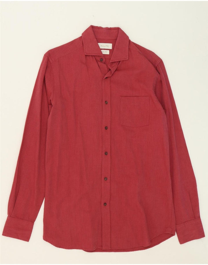 MASSIMO DUTTI Mens Shirt Small Red Cotton Vintage Massimo Dutti and Second-Hand Massimo Dutti from Messina Hembry 
