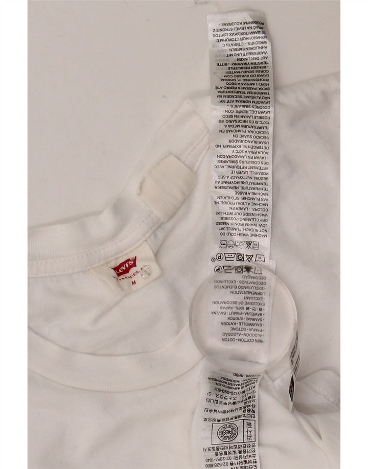 Levi's Womens T-Shirt Top UK 12 Medium White Cotton