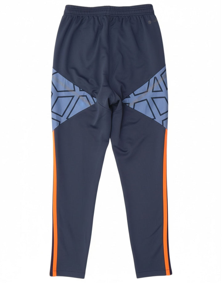 ADIDAS Boys Tracksuit Trousers 9-10 Years Medium Navy Blue