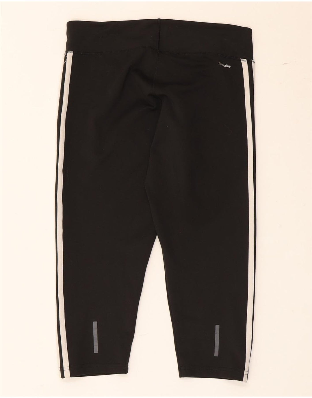 ADIDAS Womens Climalite Capri Leggings UK 12/14 Medium  Black Polyester