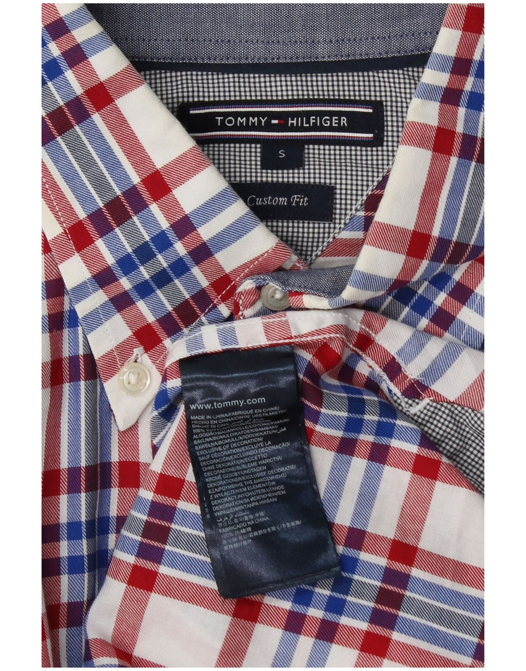 Tommy Hilfiger Mens Custom Fit Shirt Small Multicoloured Check Cotton