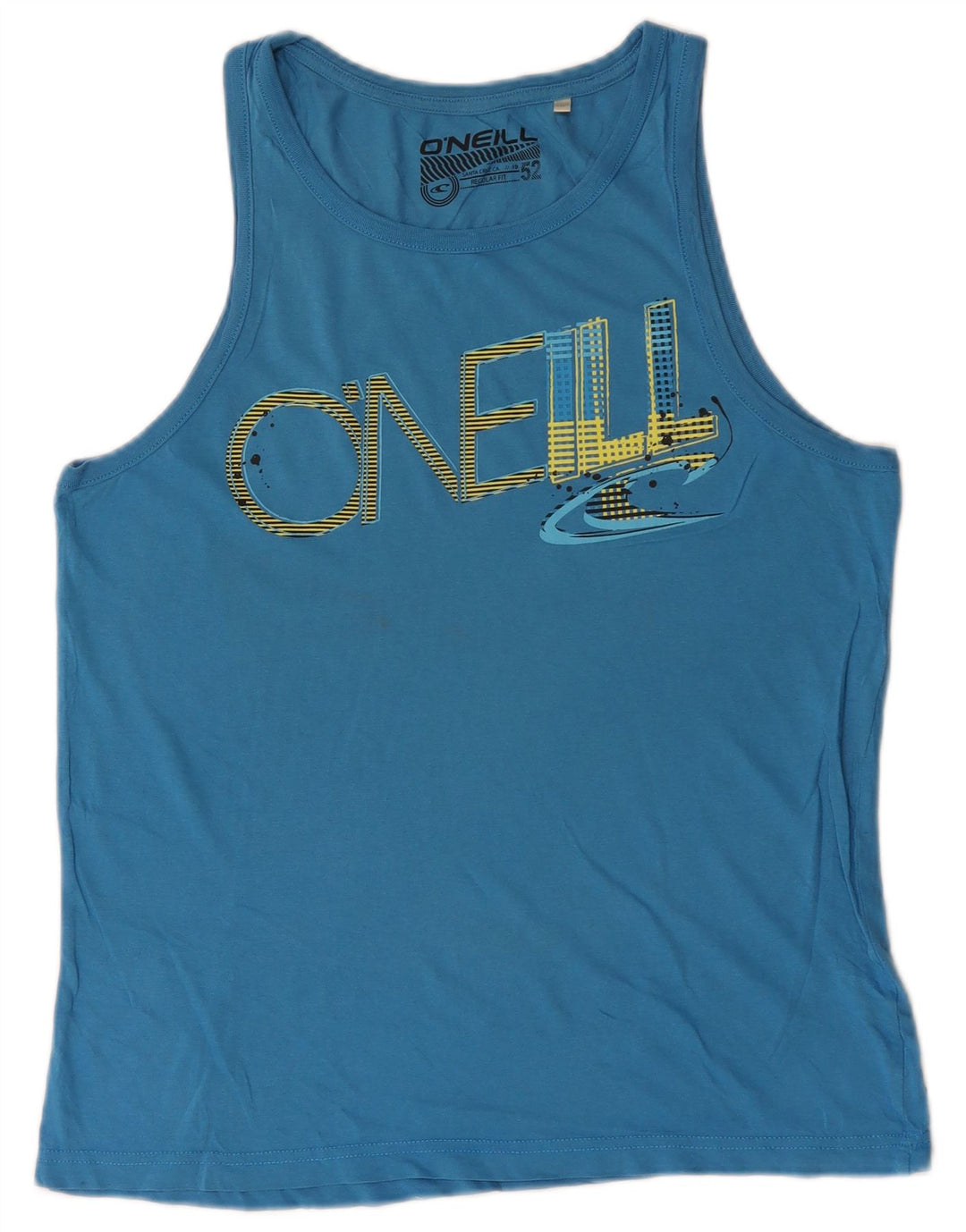 O'Neill Mens Regular Fit Graphic Vest Top Medium Blue Cotton