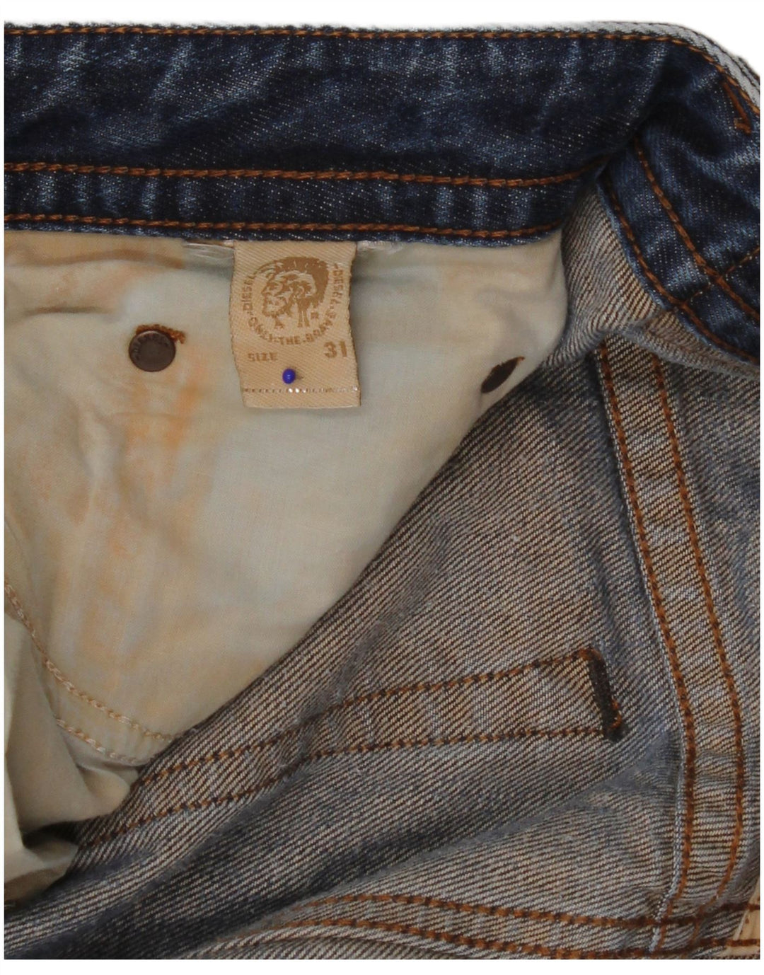 Diesel Herren Thavar Distressed Straight Jeans W31 L27 Blau
