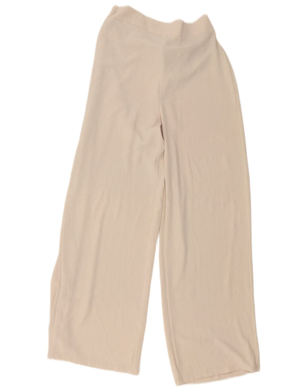 Zara Womens Wide Leg Wrap Trousers Medium W26 L30 Beige Polyester