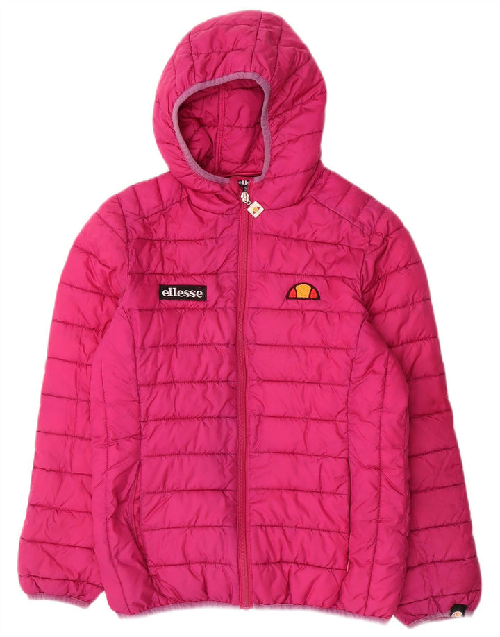 Ellesse Girls Hooded Padded Jacket 12-13 Years Pink Polyester