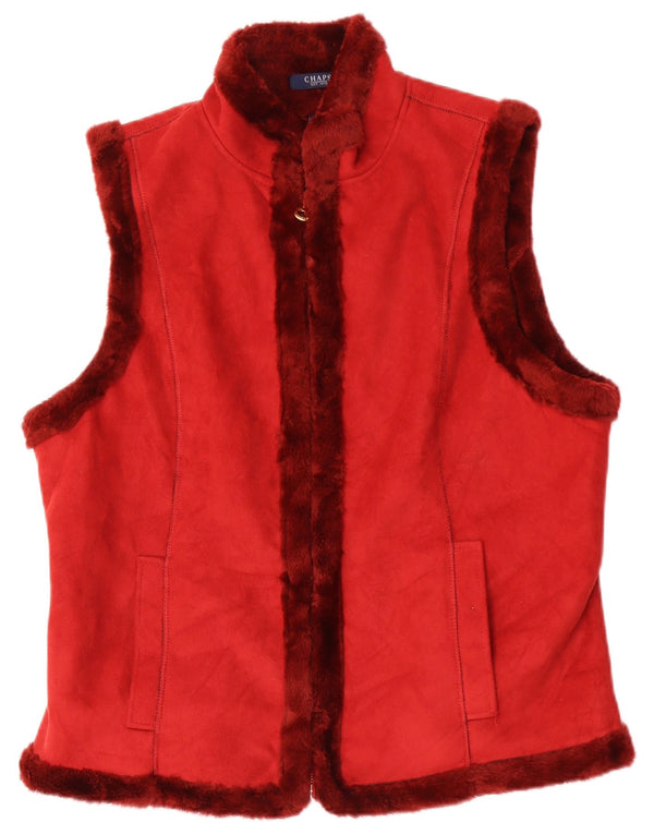 Chaps Womens Sherpa Gilet UK 18 XL Red Colourblock Ακρυλικό