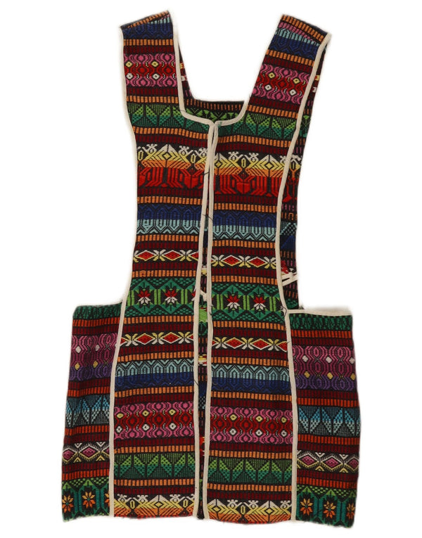 Vintage Damen Ärmelloses Tunika-Top, Einheitsgröße, mehrfarbig, geometrisch