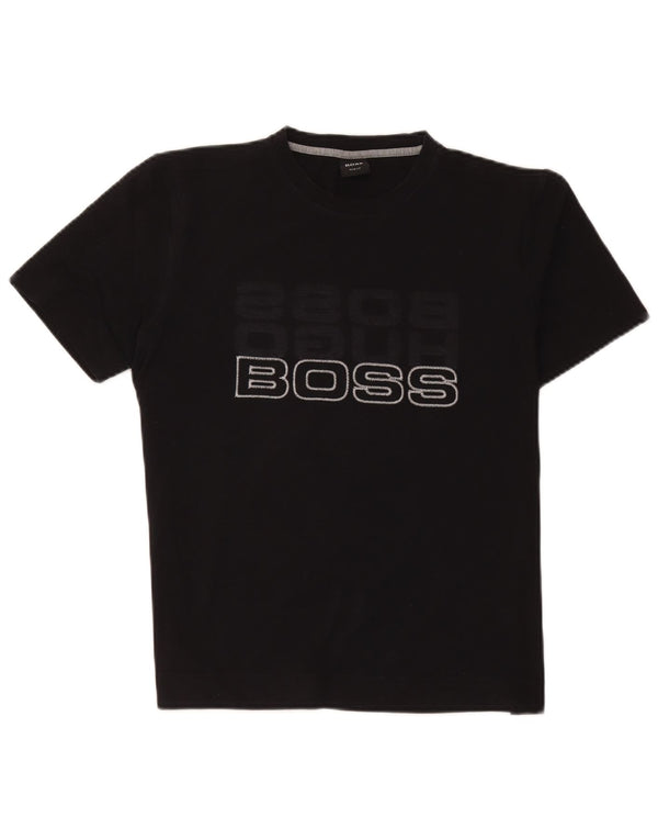 Hugo Boss Mens Slim Fit Graphic T-Shirt Top Medium Black Cotton