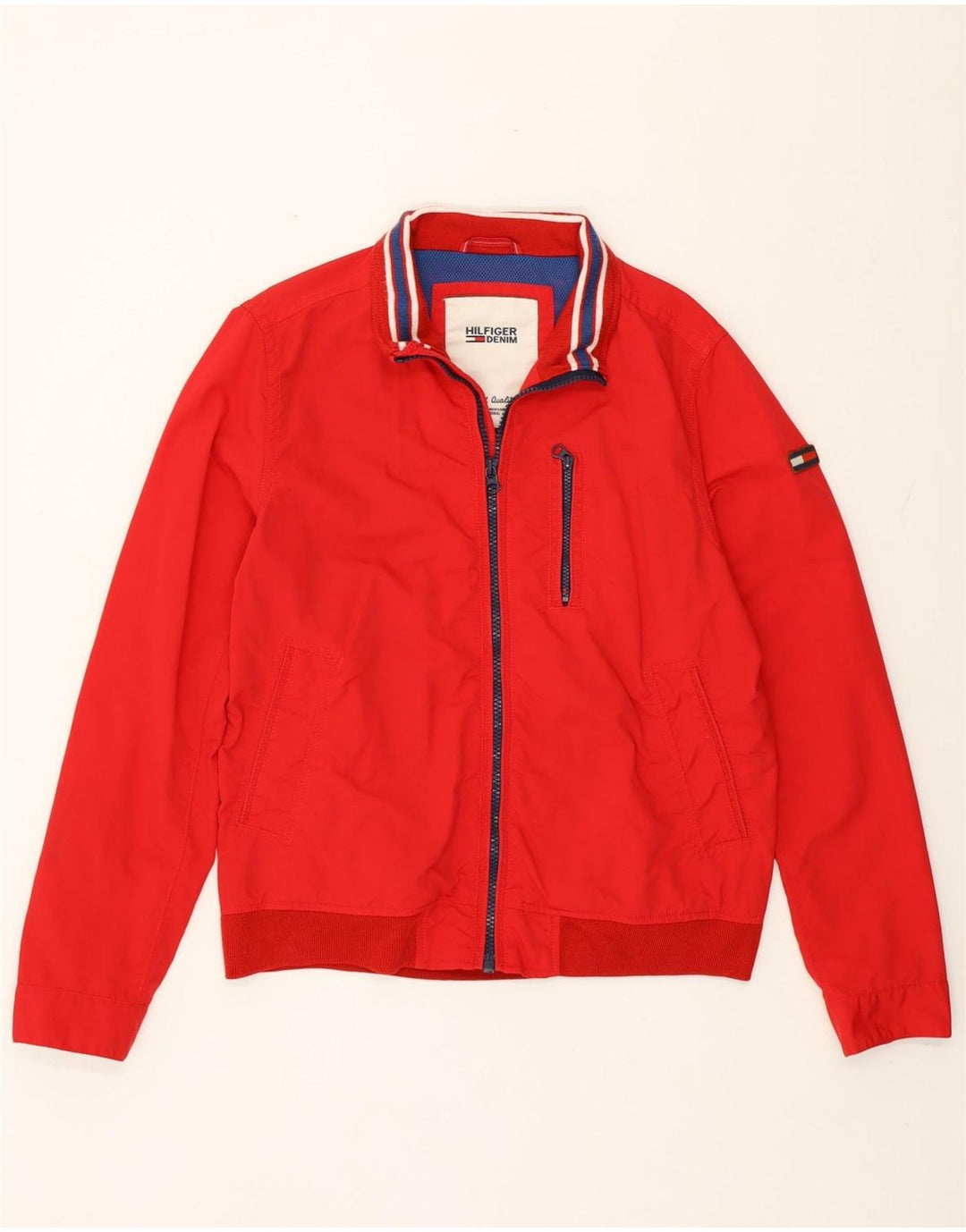 Tommy Hilfiger Mens Bomber Jacket UK 40 Large Red Nylon