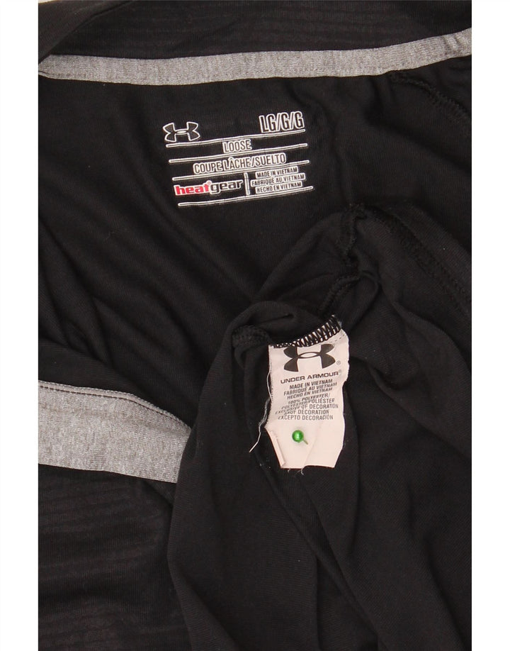Under Armour Mens Heat Gear Zip Neck Pullover Tracksuit Top Large Black