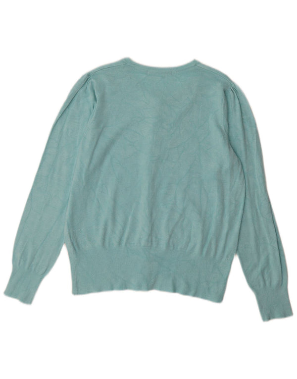 Marks & Spencer Womens Cardigan Sweater UK 14 Medium Blue