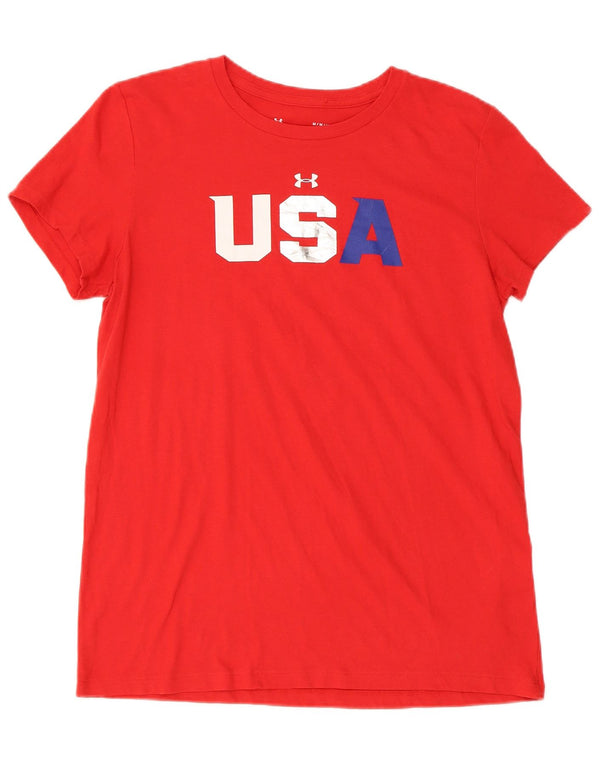 Under Armour Herre Regular Graphic T-Shirt Top Medium Rød Bomuld