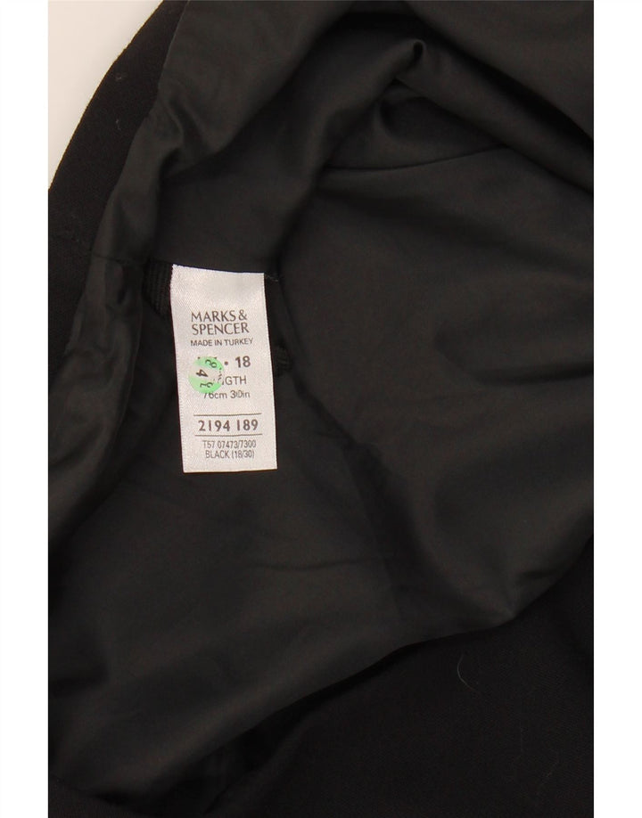MARKS & SPENCER Womens A-Line Skirt UK 18 XL W36  Black Polyester