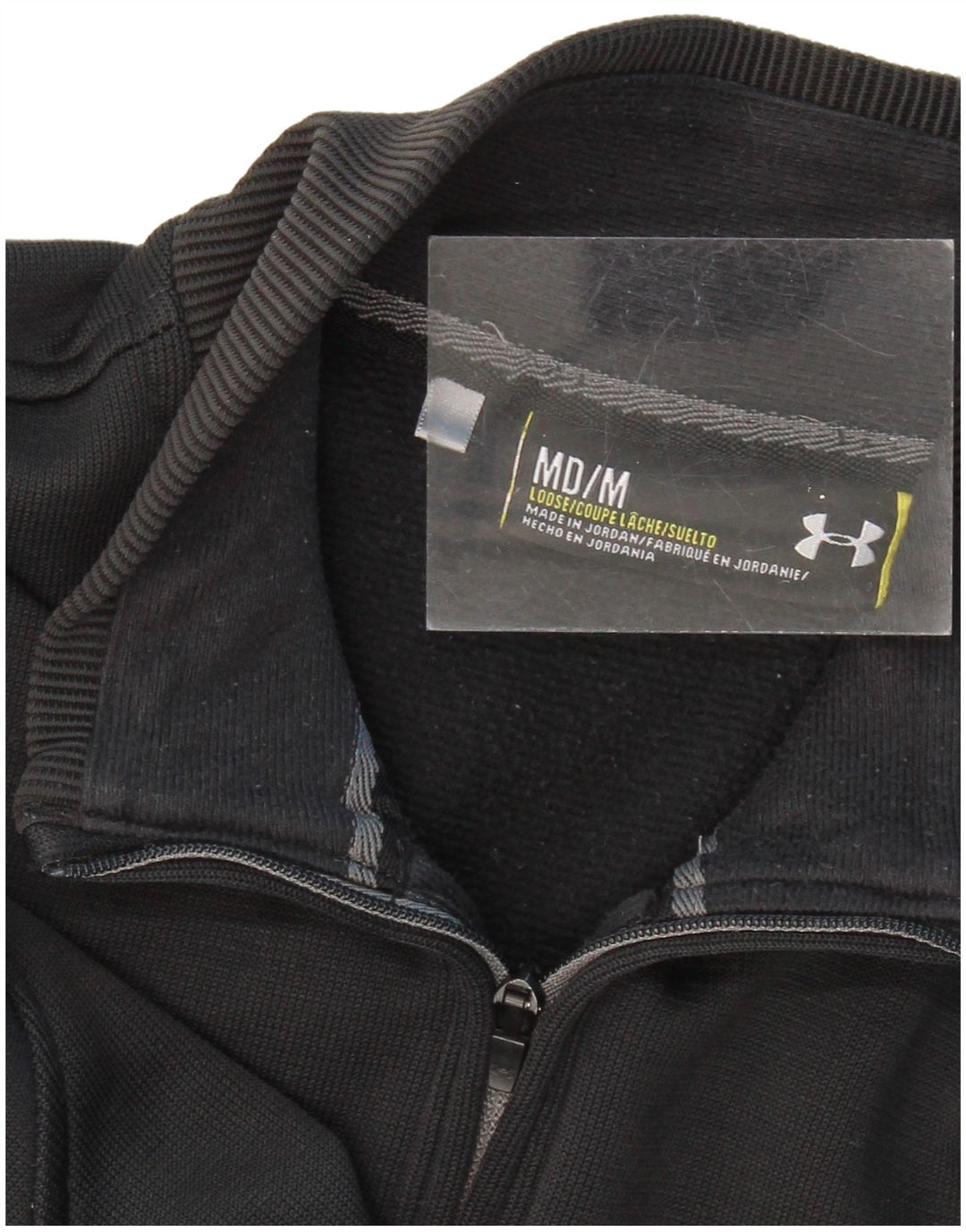 UNDER ARMOUR Mens Zip Neck Sweatshirt Jumper Medium Black