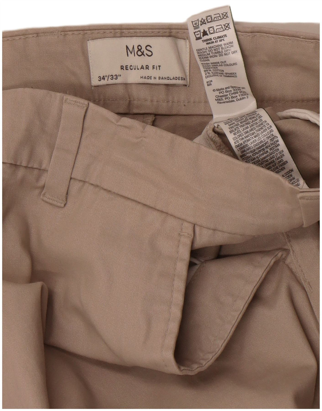 Marks & Spencer Mens Straight Regular Fit  W34 L33 Grey Cotton