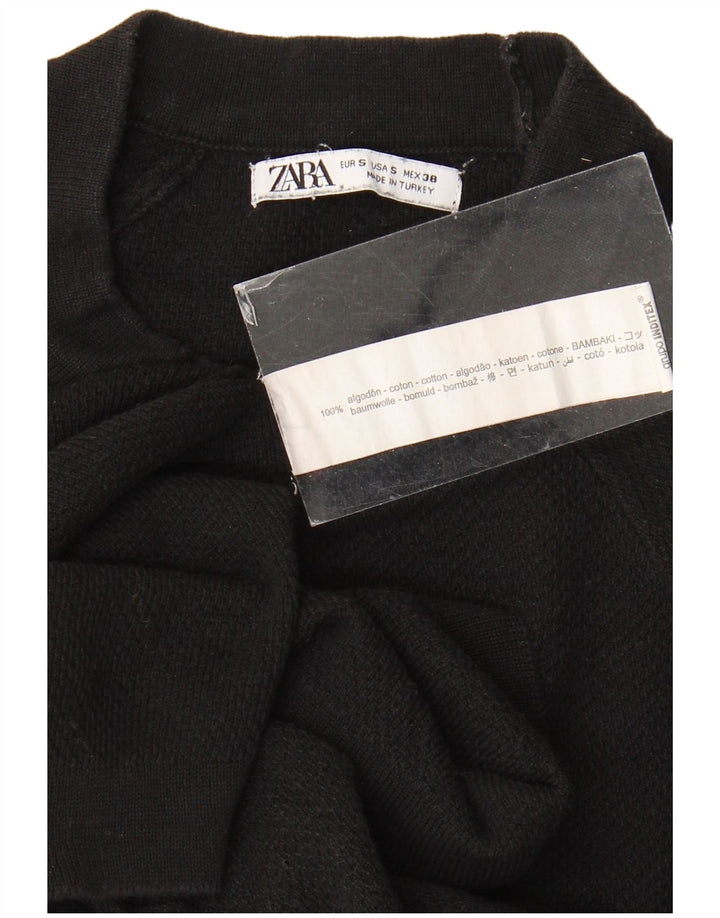 Zara Herre T-Shirt Top Lille Sort Bomuld