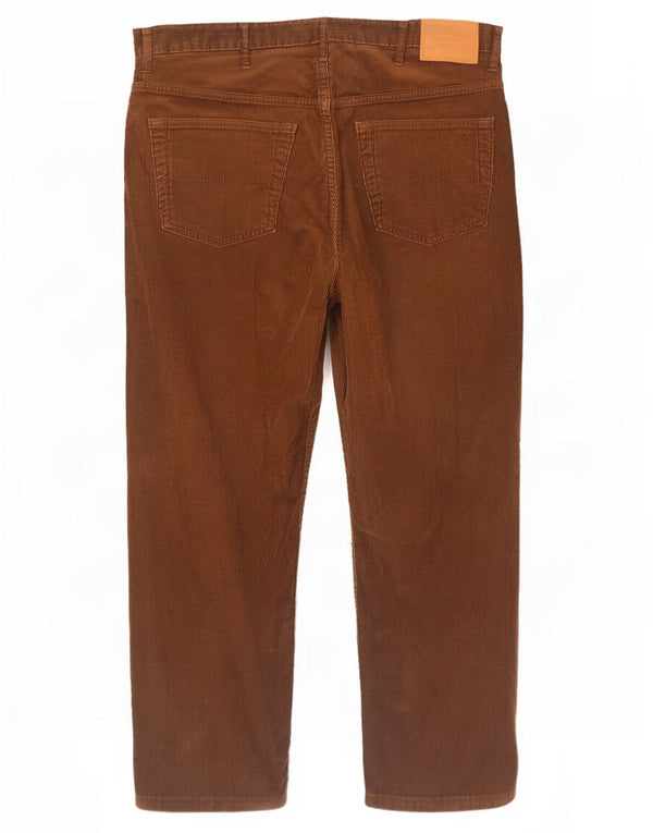 Marks & Spencer Herre Blue Harbor Crop Corduroy Bukser W40 L29 Brun