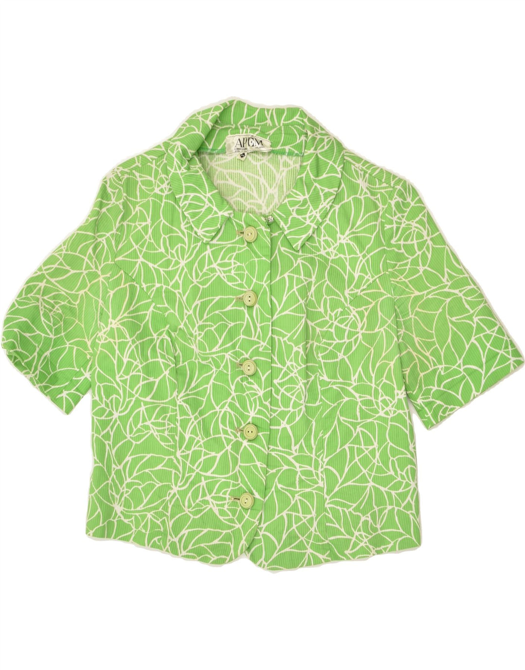 VINTAGE Womens Short Sleeve 5 Button Blazer Jacket IT 46 Large Green | Vintage Vintage | Thrift | Second-Hand Vintage | Used Clothing | Messina Hembry 