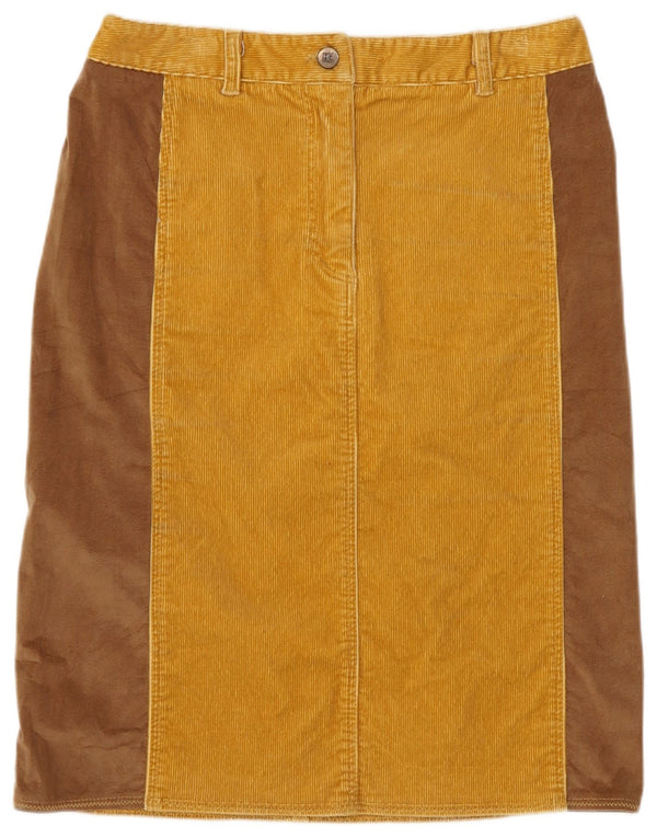 Henry s Womens Corduroy Skirt IT 42 Medium W29 Yellow Colourblock