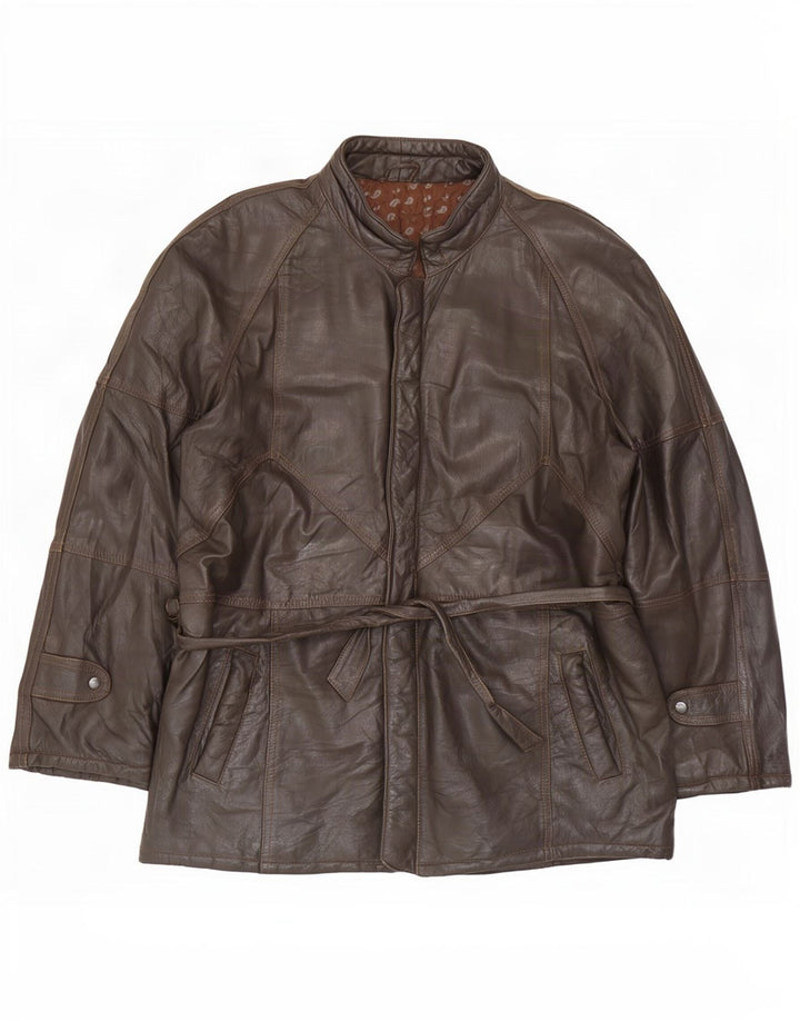 Giacca in pelle vintage da uomo UK 40 grande marrone