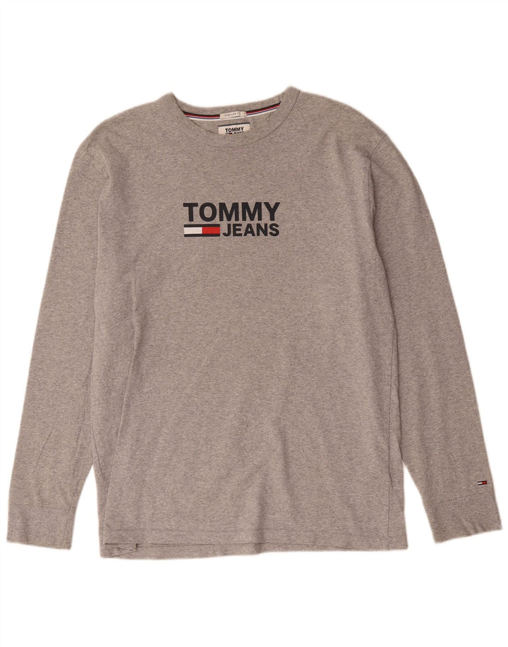 Tommy Hilfiger Herre Regular Fit Grafisk Top Langærmet Medium Grey Flecked
