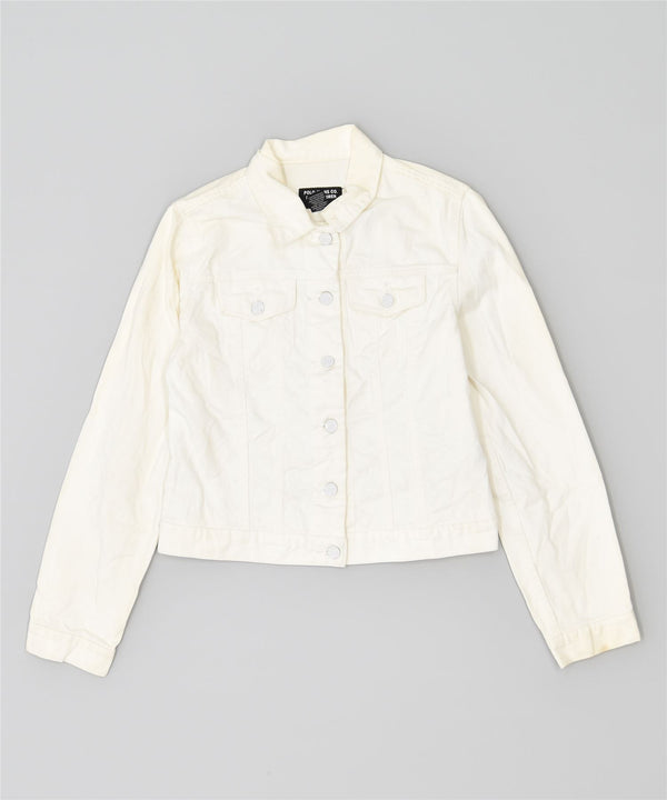 POLO RALPH LAUREN Womens Denim Jacket UK 14 Large White Cotton