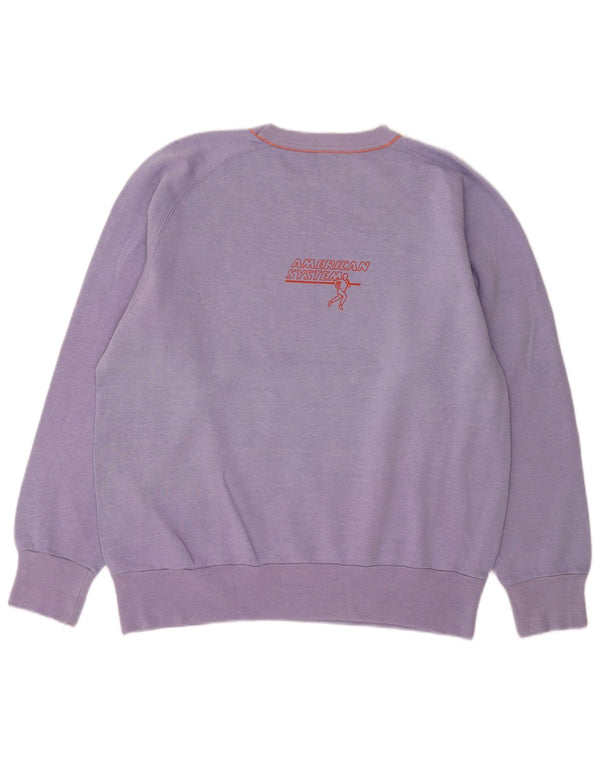 Vintage Dame Grafisk Sweatshirt Jumper UK 18 XL Lilla