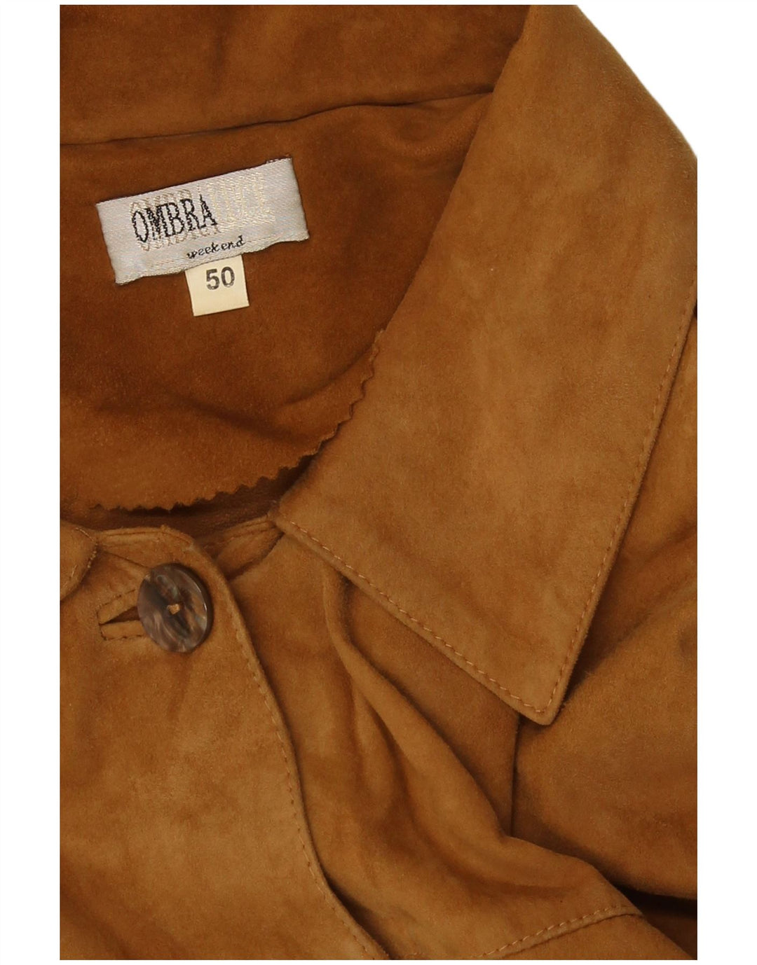 Vintage Womens Suede Jacket IT 50 XL Brown
