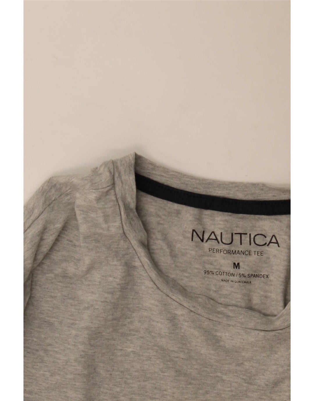 Nautica Mens Top Long Sleeve Medium Grey Flecked Cotton