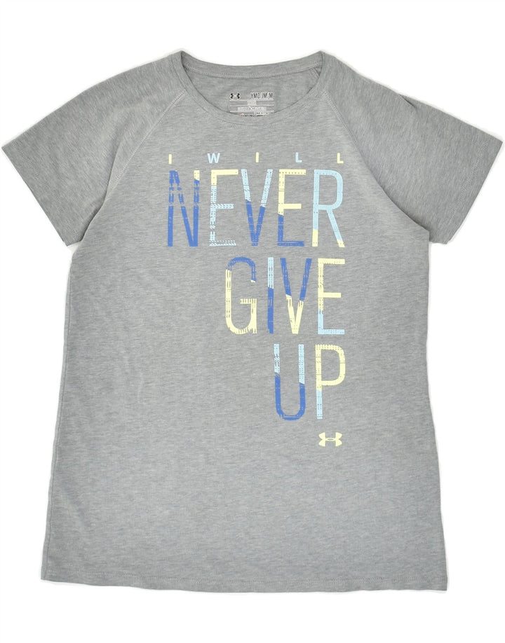 UNDER ARMOUR Boys loose Graphic T-Shirt Top 11-12 Years Medium Grey Cotton | Vintage Under Armour | Thrift | Second-Hand Under Armour | Used Clothing | Messina Hembry 