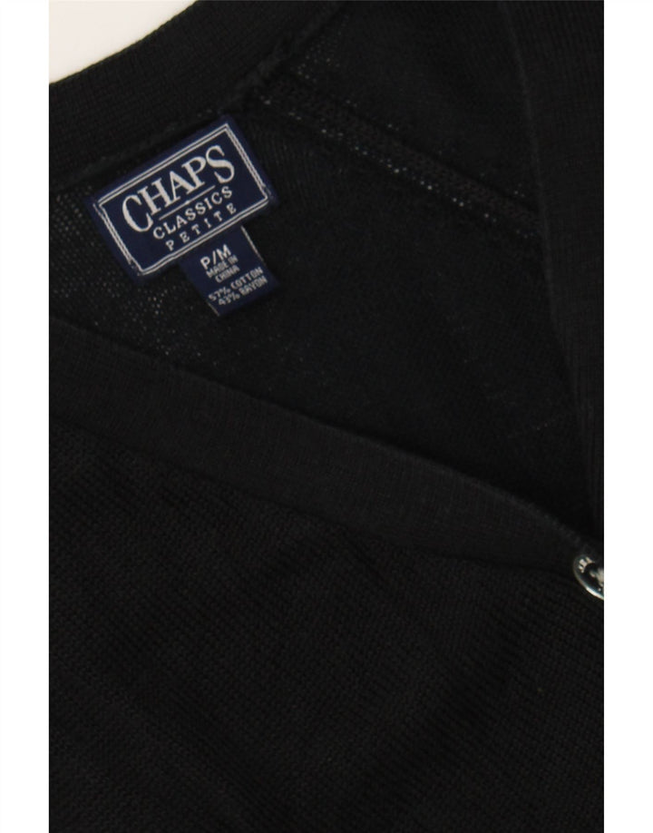 CHAPS Womens Classics Cardigan Sweater UK 12 Medium Black Cotton Vintage Chaps and Second-Hand Chaps from Messina Hembry 